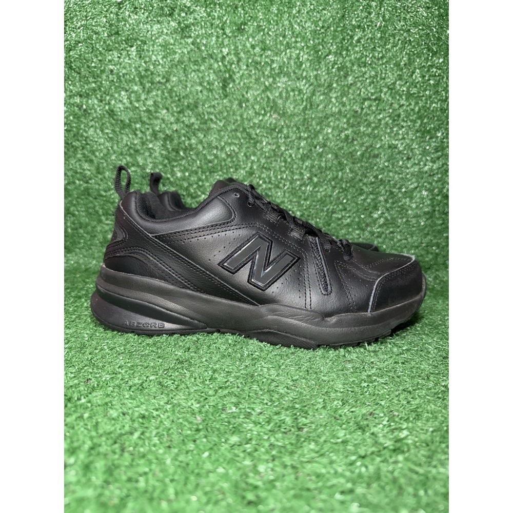 New Balance 608 V5 Men Size 7 4E Black Leather Non-Slip Safety Comfort Work Shoe